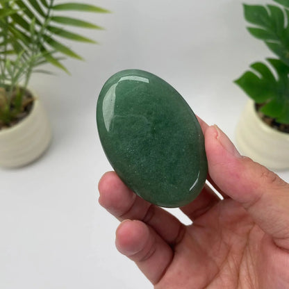 Natural Green Strawberry Quartz Palm Stone