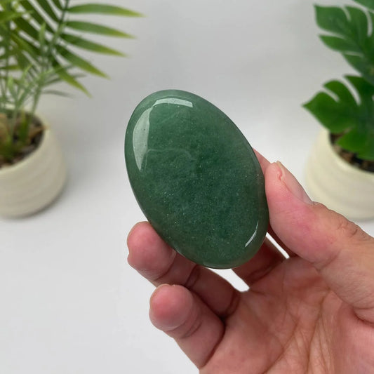 Natural Green Strawberry Quartz Palm Stone
