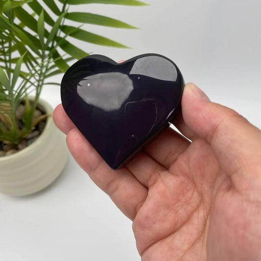 Natural Rainbow Obsidian Heart
