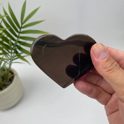 Natural Ice Obsidian Heart