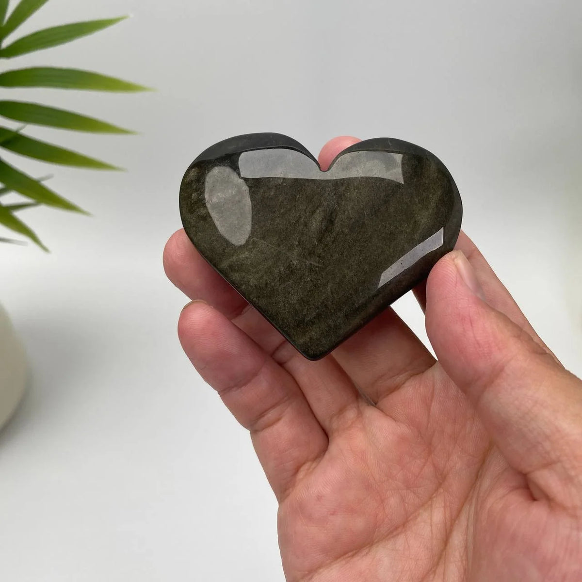 Natural Gold Sheen Obsidian Heart
