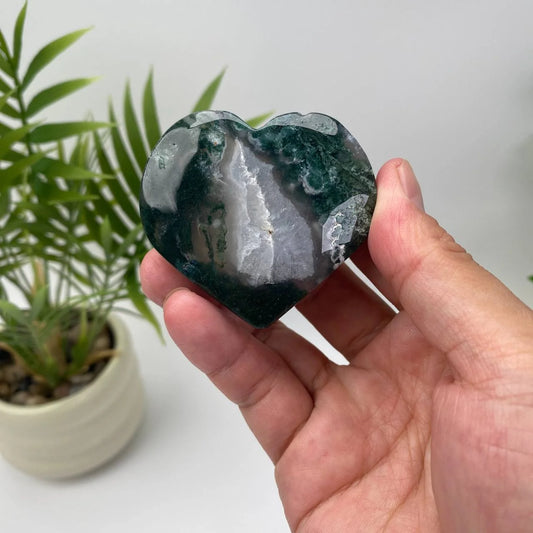 Natural Moss Agate Heart