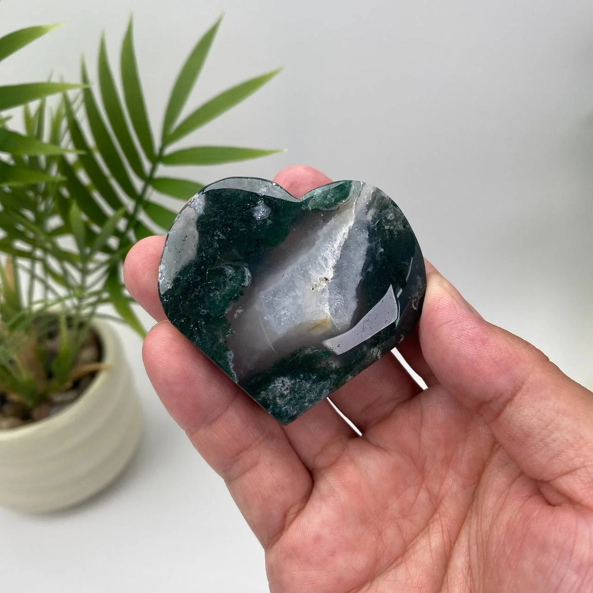 Natural Moss Agate Heart