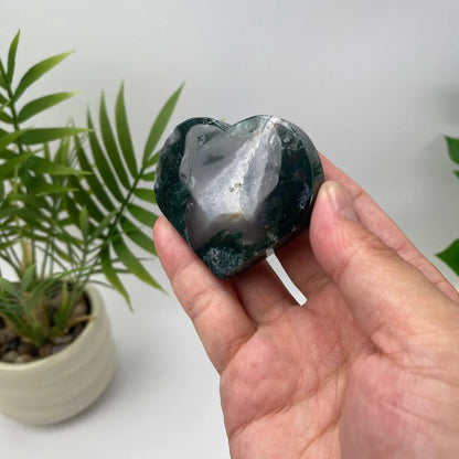 Natural Moss Agate Heart