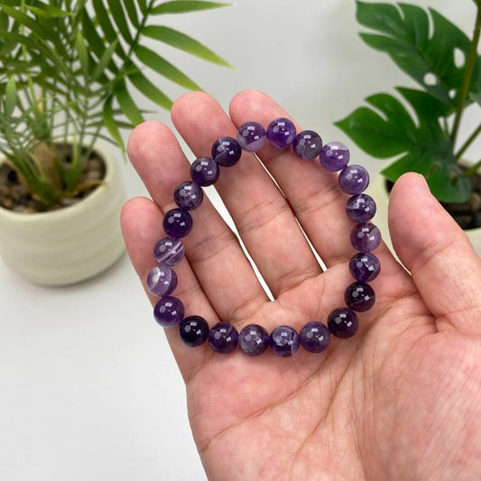 Natural Dream Amethyst Crystal Beaded Bracelet