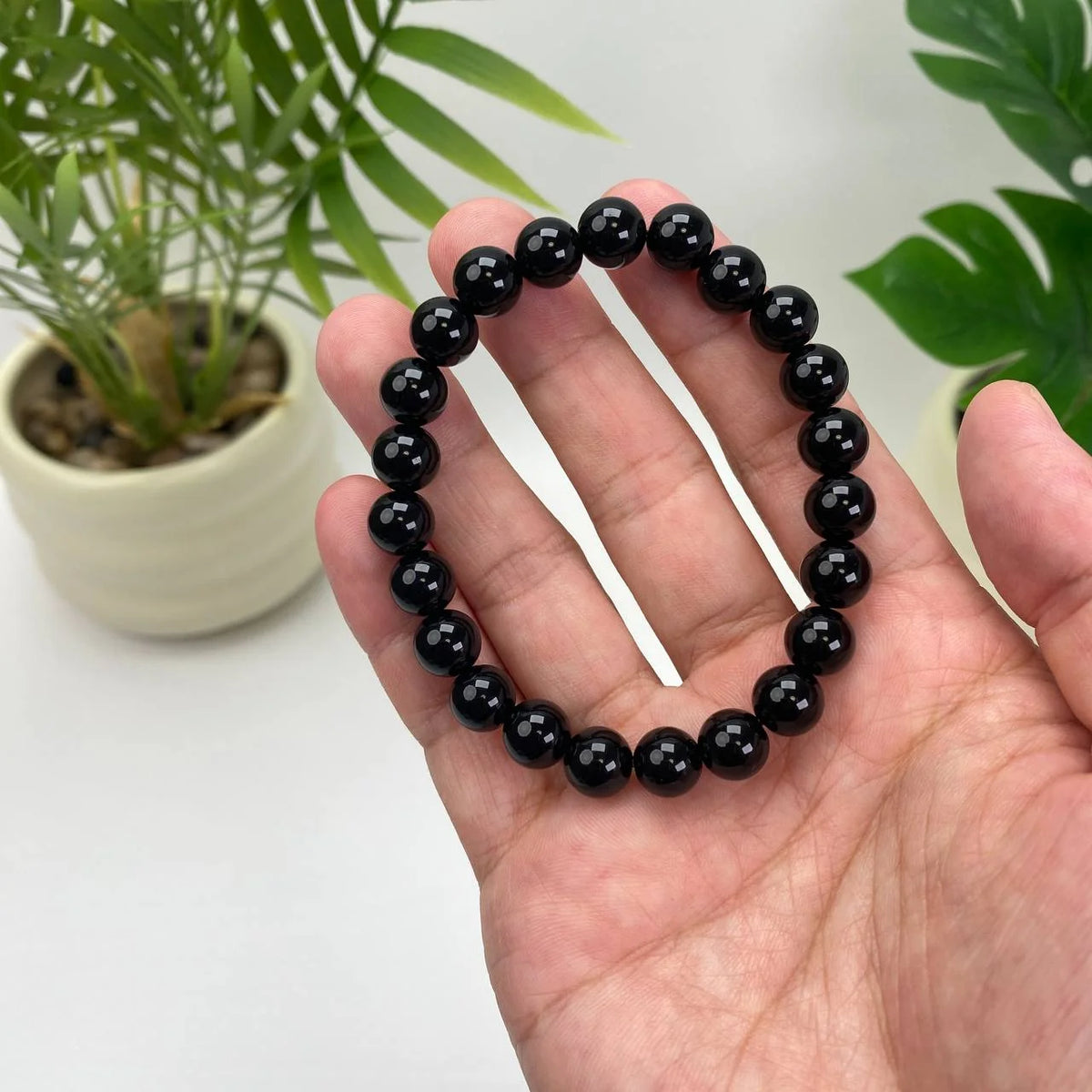 Natural Obsidian Crystal Beaded Bracelet