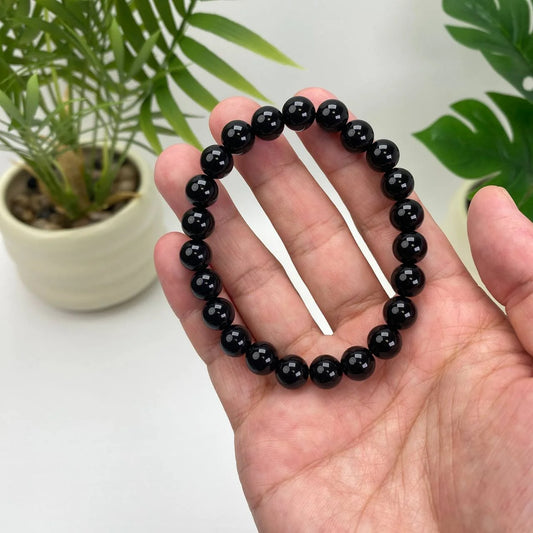 Natural Obsidian Crystal Beaded Bracelet