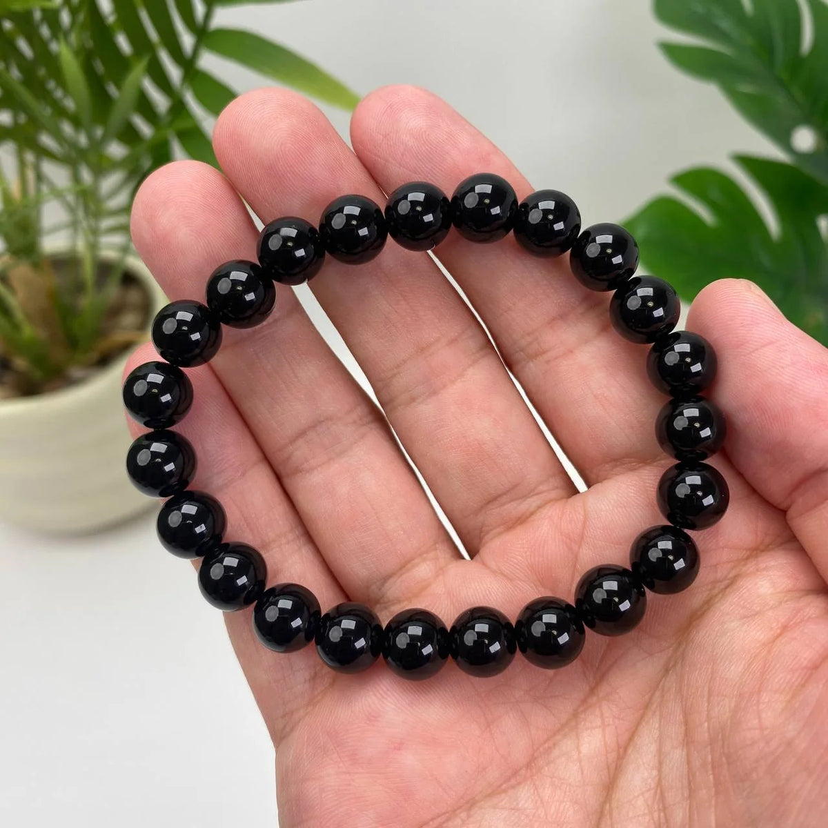 Natural Obsidian Crystal Beaded Bracelet
