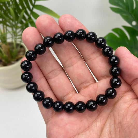Natural Obsidian Crystal Beaded Bracelet