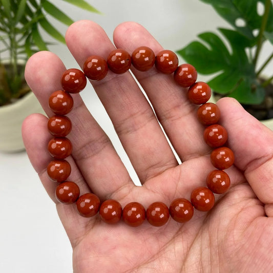 Natural Red Jasper Crystal Beaded Bracelet