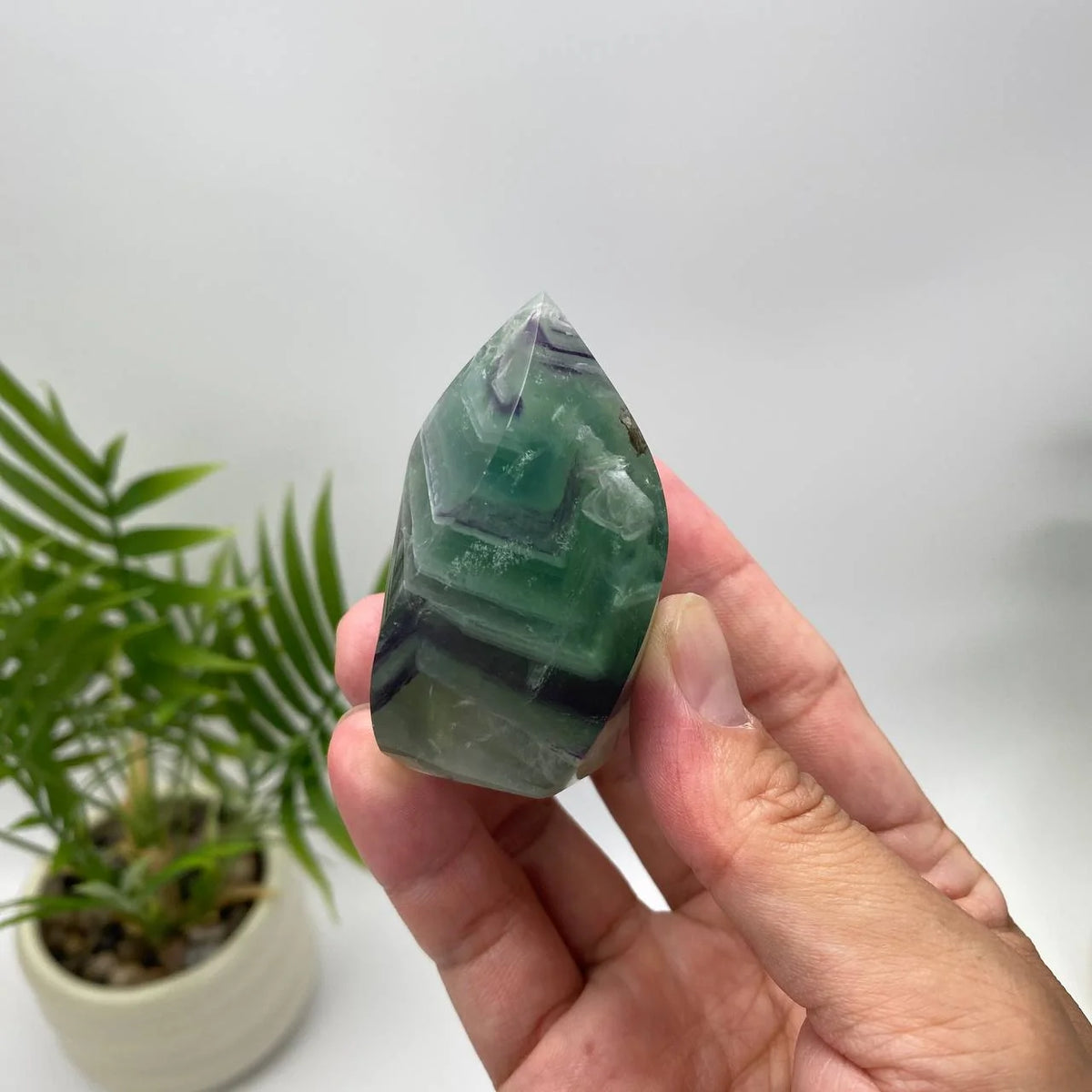 Natural Feather Fluorite Flame