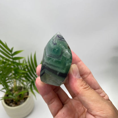 Natural Feather Fluorite Flame