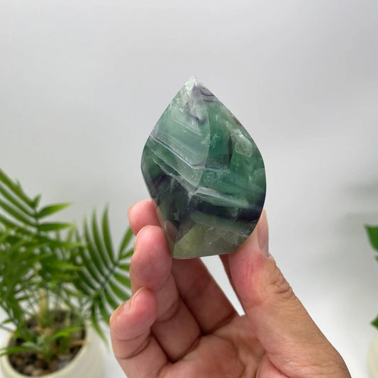 Natural Feather Fluorite Flame
