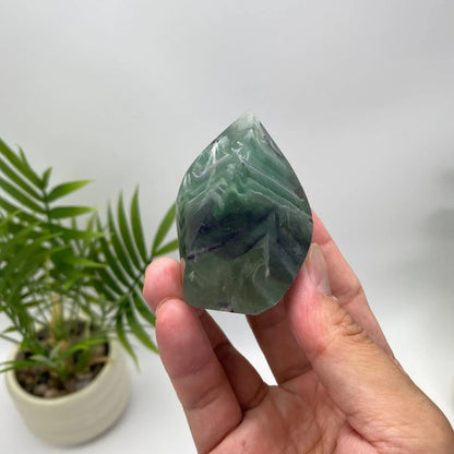 Natural Feather Fluorite Flame