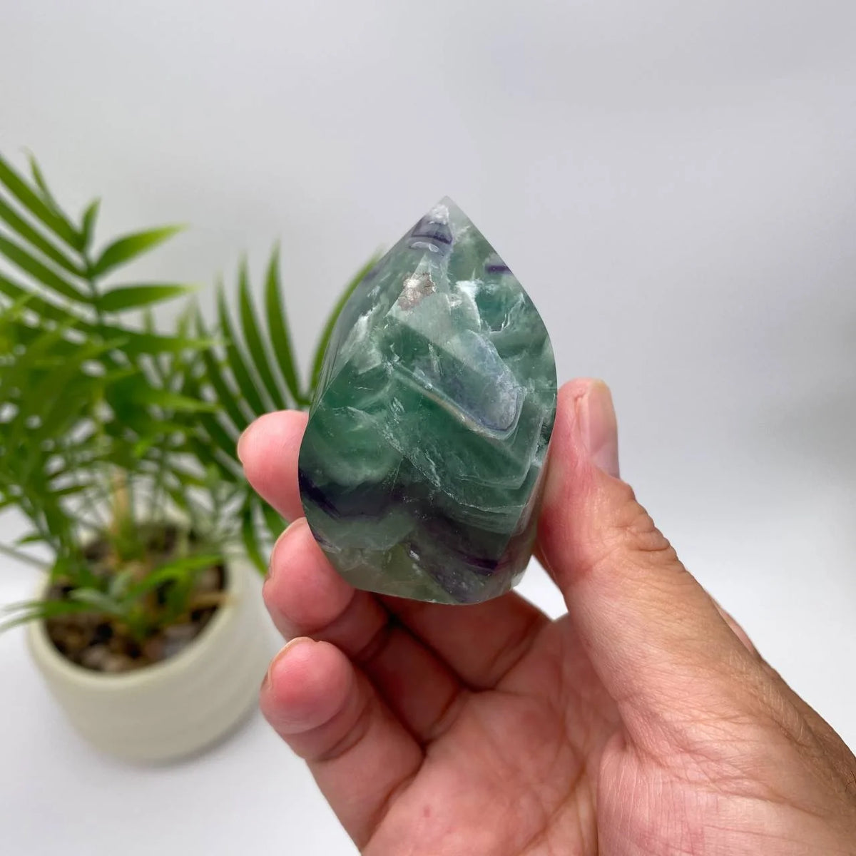 Natural Feather Fluorite Flame