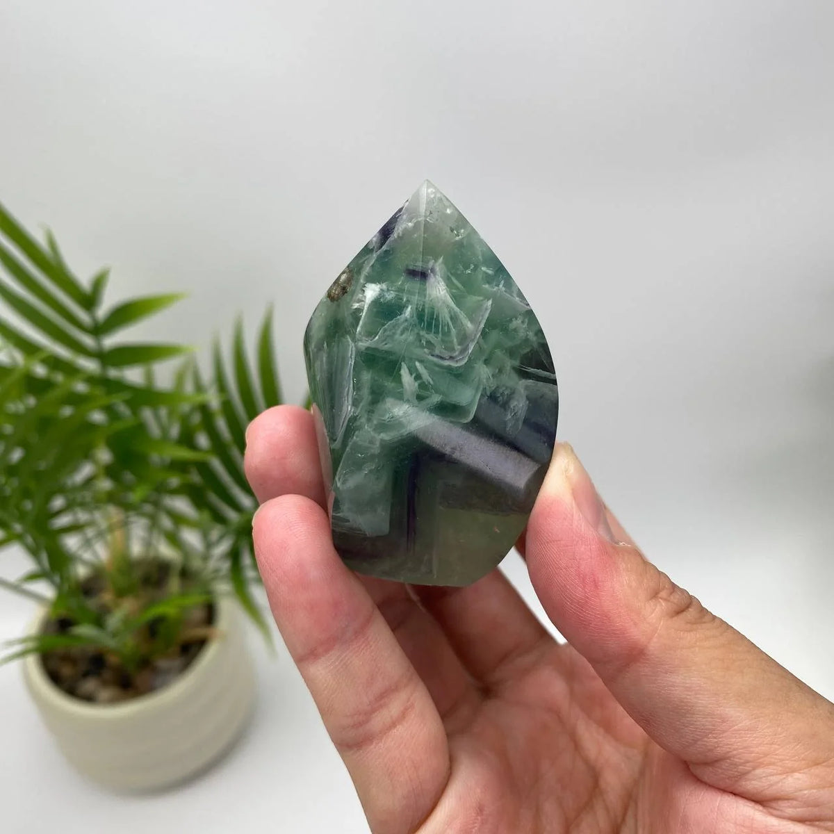 Natural Feather Fluorite Flame