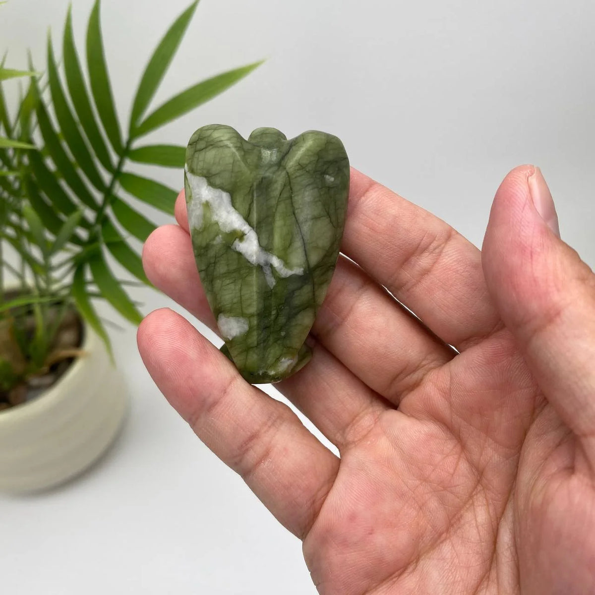 Natural Serpentine Angel Carving