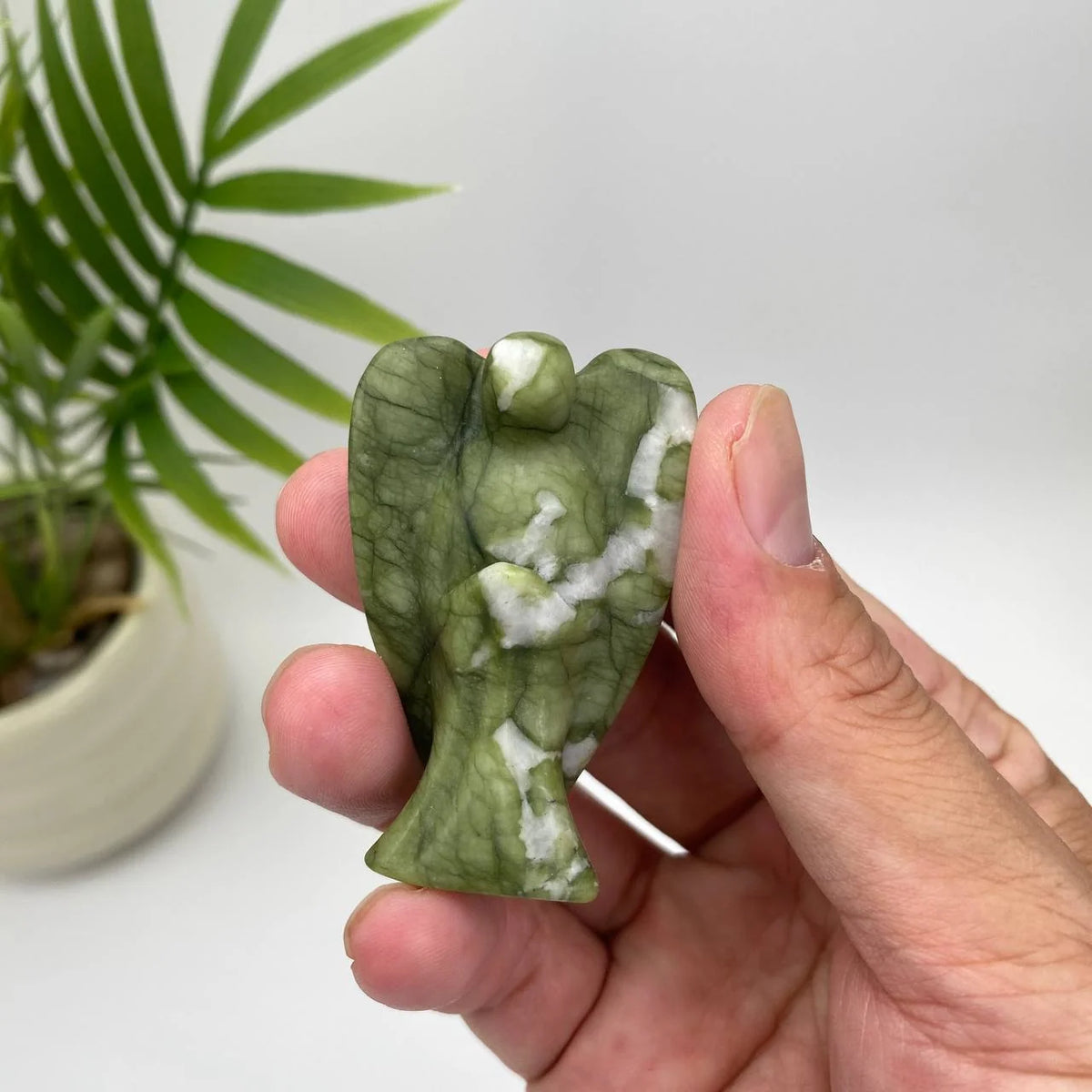 Natural Serpentine Angel Carving