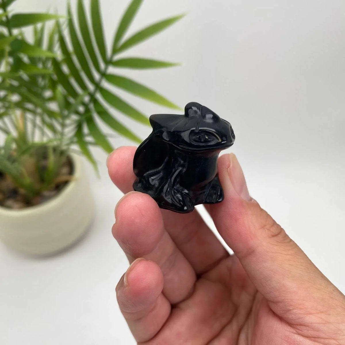 Natural Obsidian Black Dragon Carving