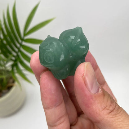 Natural Green Aventurine Bulbasaur Carving
