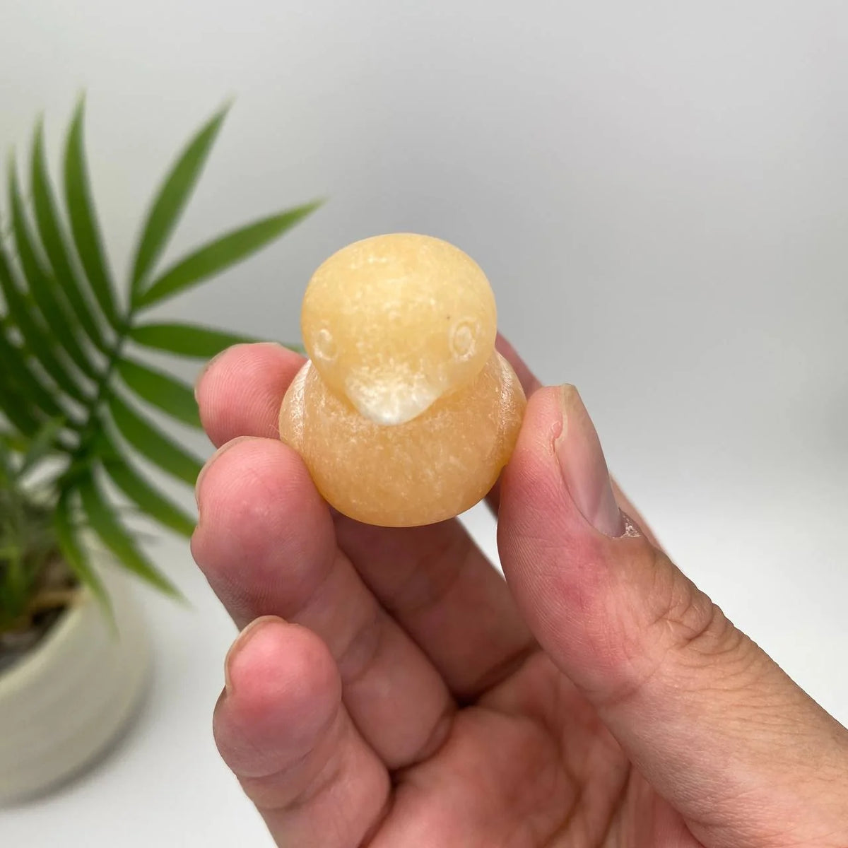 Natural Yellow Calcite Little Yellow Duck Carving