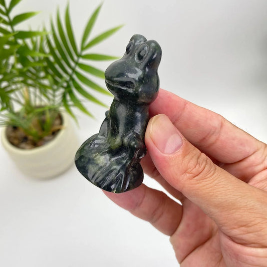 Natural Serpentine Frog – Dark Green Mottled