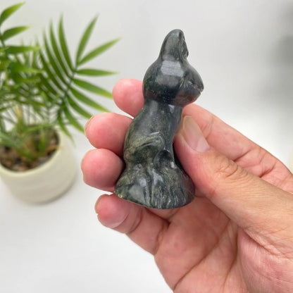 Natural Serpentine Frog – Dark Green Mottled