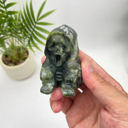Natural Serpentine Ghostface Carving
