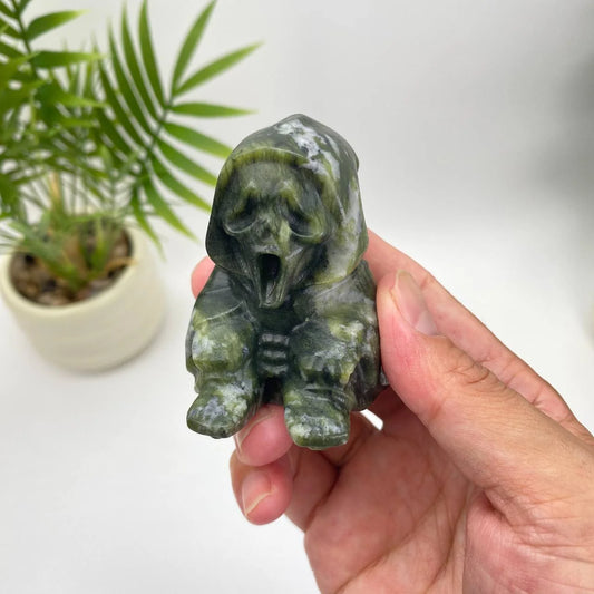 Natural Serpentine Ghostface Carving