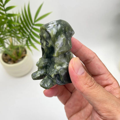Natural Serpentine Ghostface Carving