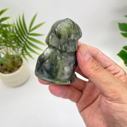 Natural Serpentine Ghostface Carving