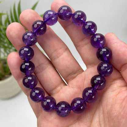 Natural Amethyst Crystal Beaded Bracelet