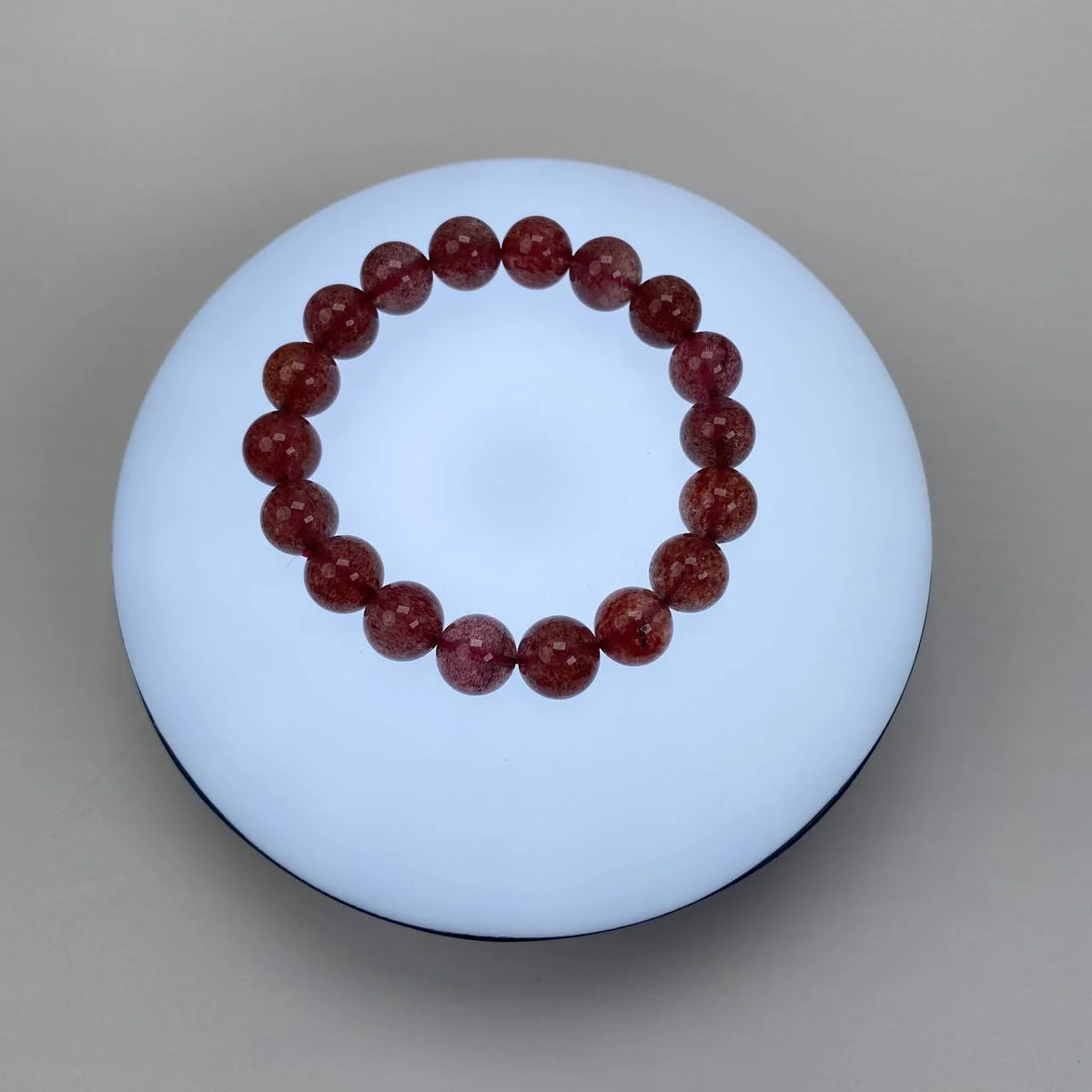 Natural Strawberry Quartz Crystal Beaded Bracelet