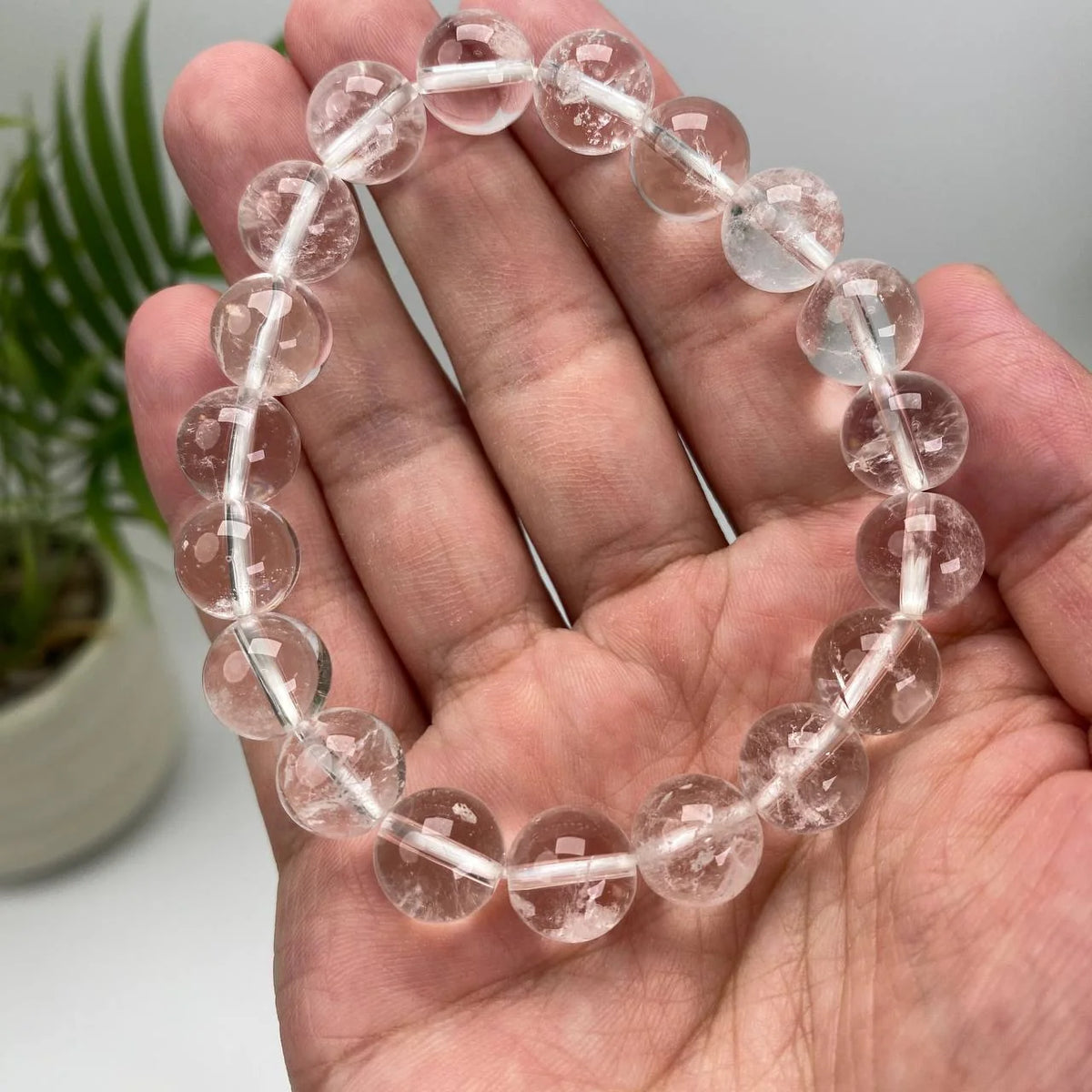 Natural Clear Quartz Crystal Beaded Bracelet