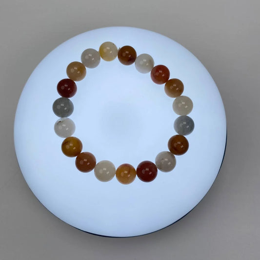 Natural Multi-Color Rabbit Hair Crystal Beaded Bracelet