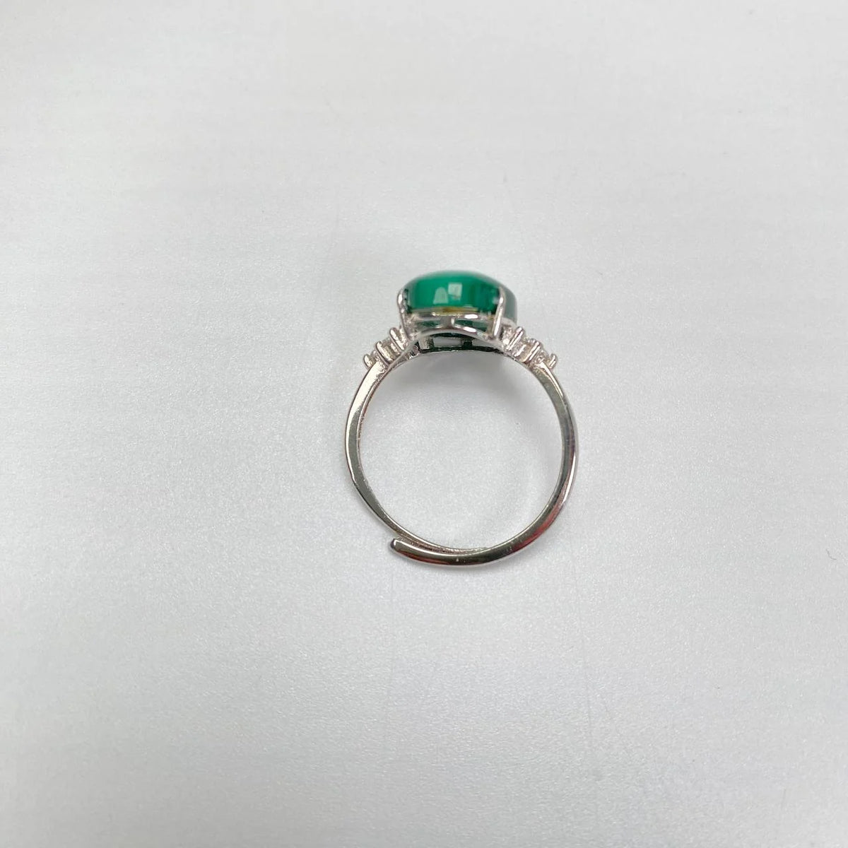 Natural Malachite Adjustable Open Ring · 18K Gold-Plated 925 Sterling Silver