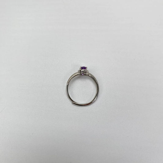 Natural Amethyst Adjustable Open Ring · 18K Gold-Plated 925 Sterling Silver