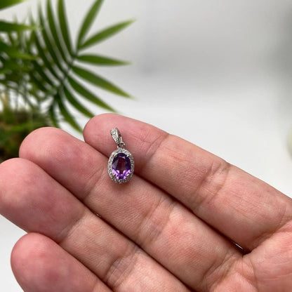 Natural Amethyst Pendant · 18K Gold-Plated 925 Sterling Silver