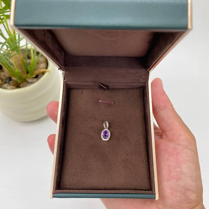 Natural Amethyst Pendant · 18K Gold-Plated 925 Sterling Silver