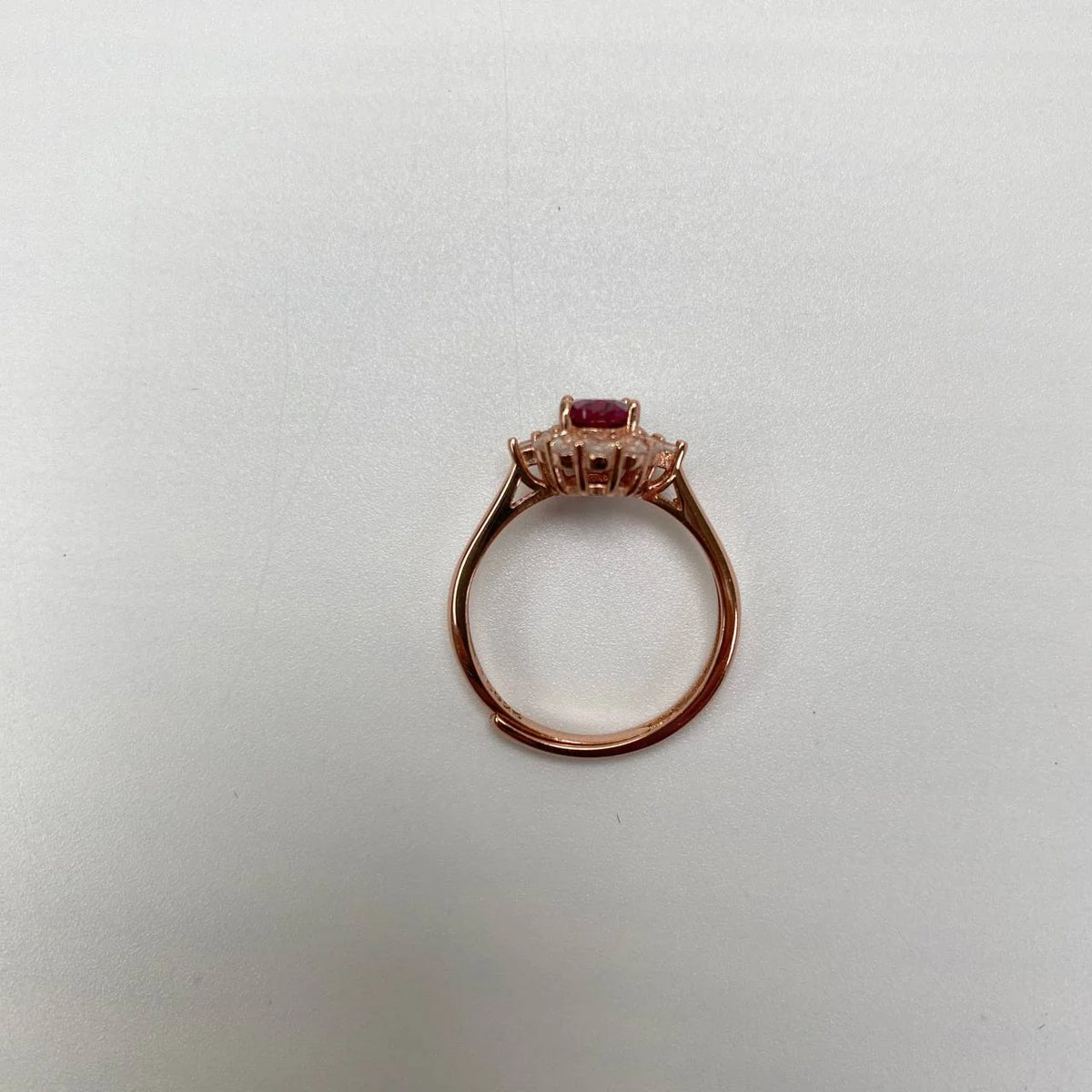 Natural Pyrope Garnet Adjustable Open Ring · 18K Gold-Plated 925 Sterling Silver