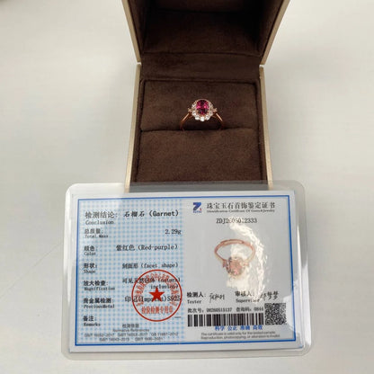 Natural Pyrope Garnet Adjustable Open Ring · 18K Gold-Plated 925 Sterling Silver