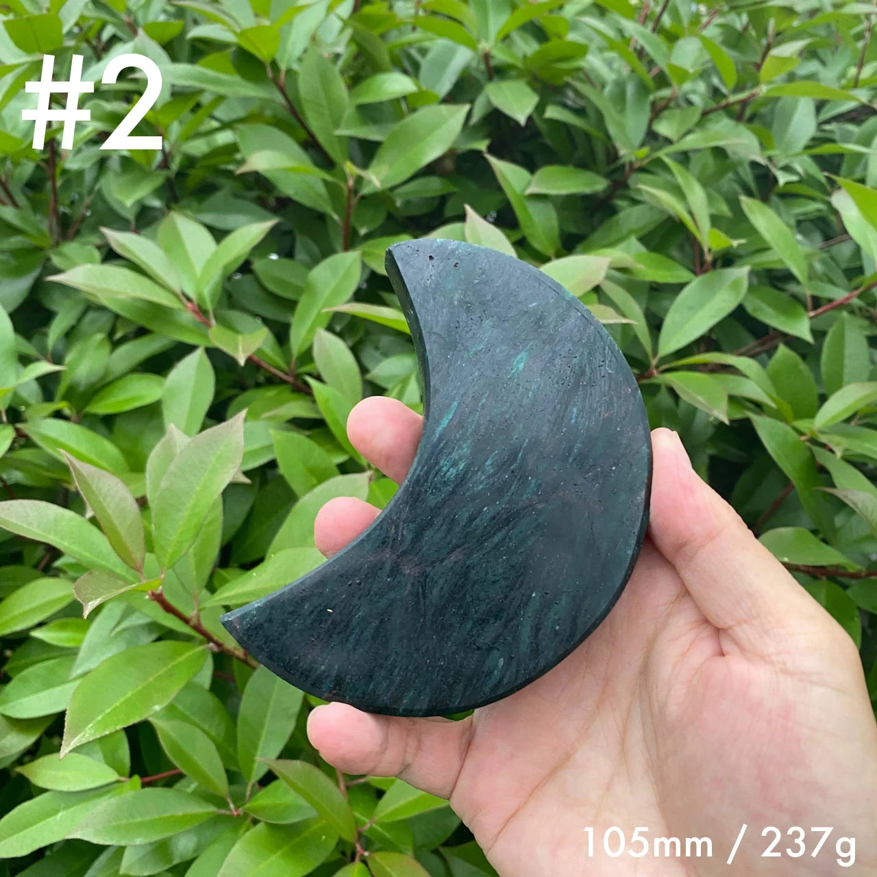 Natural Green Mica Moon Carving