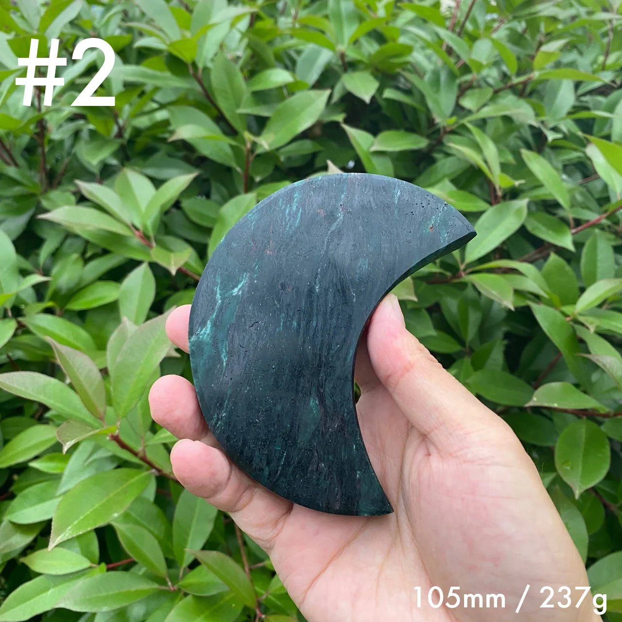 Natural Green Mica Moon Carving