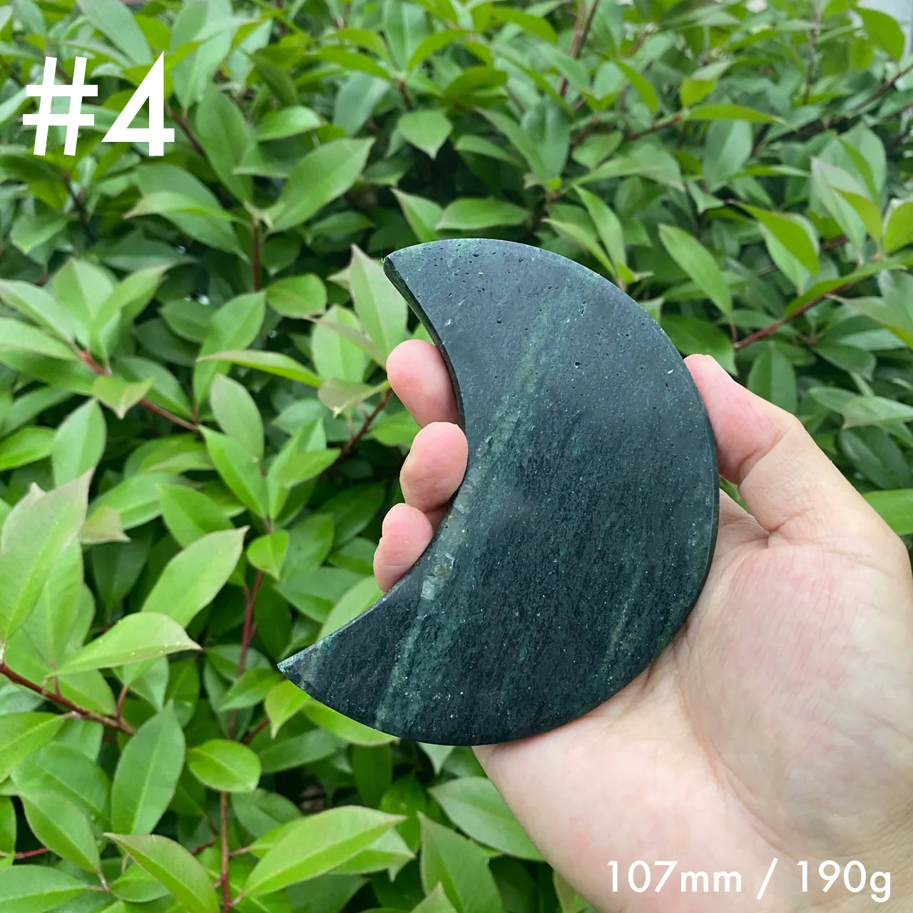 Natural Green Mica Moon Carving