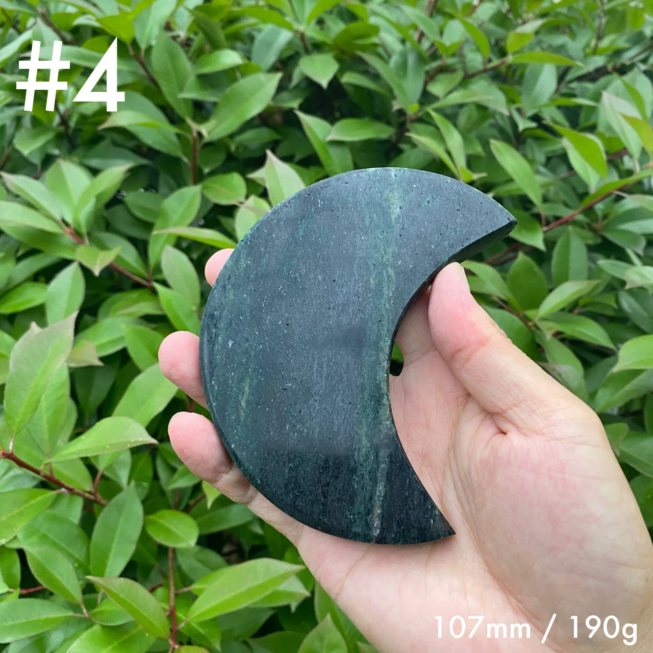 Natural Green Mica Moon Carving