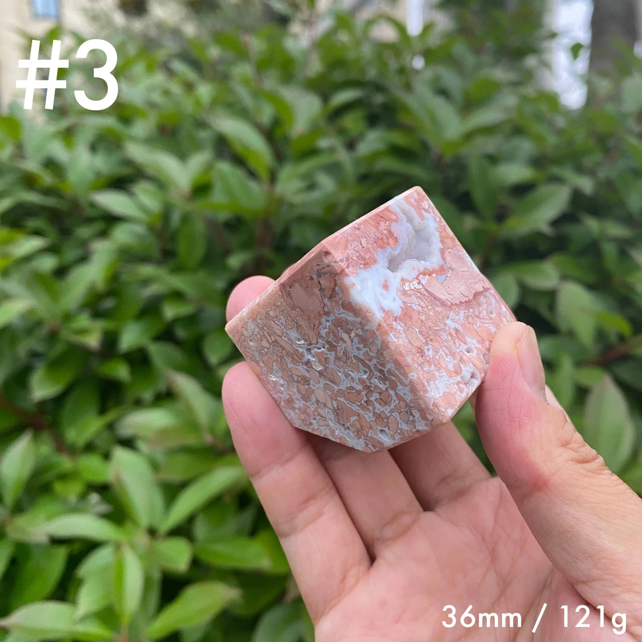Natural Pink Agate Cube Carving