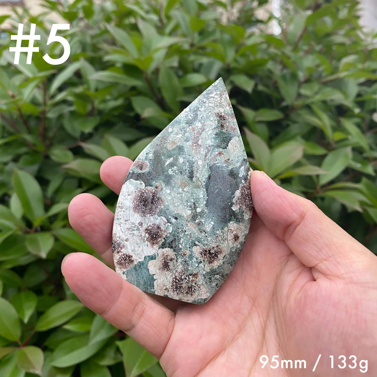 Natural Blue Fireworks Agate Teardrop Carving