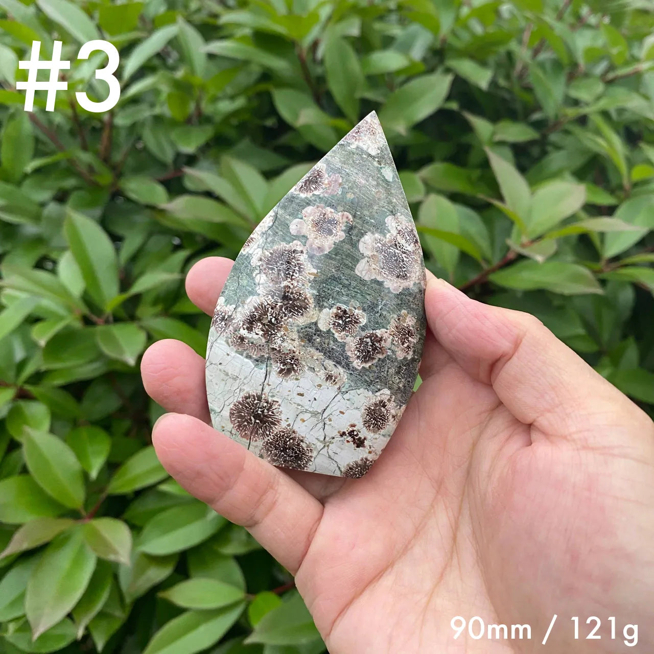 Natural Blue Fireworks Agate Teardrop Carving