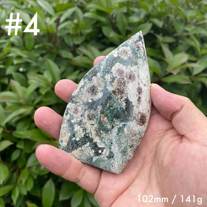Natural Blue Fireworks Agate Teardrop Carving