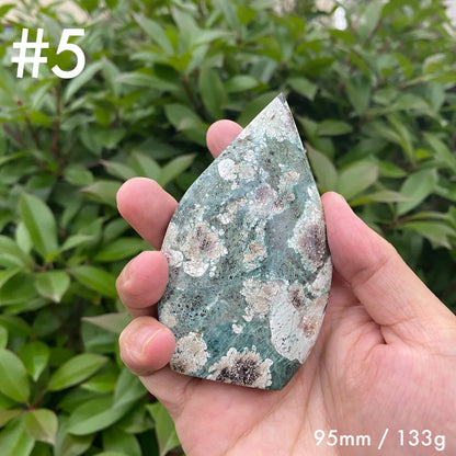 Natural Blue Fireworks Agate Teardrop Carving